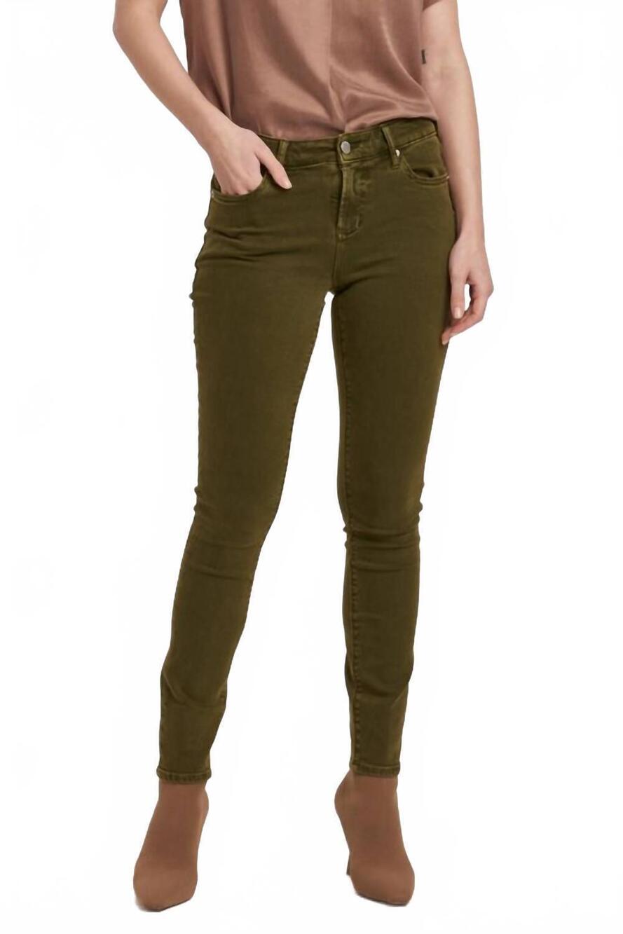 NEW DEAR JOHN DENIM gisele mid-rise stretch skinny jeans in sage vine